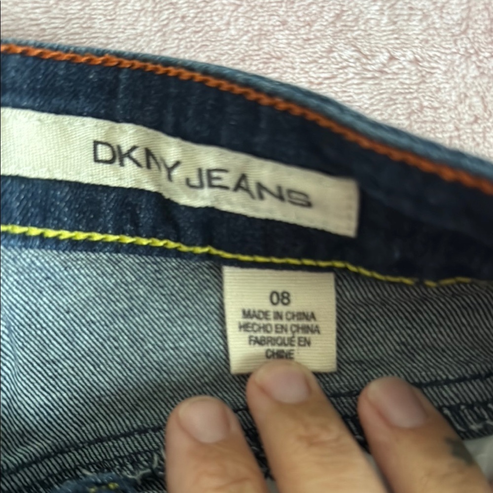 Dkny Blue Straight Leg Jeans Classic Style Size 8 - Picture 3 of 3